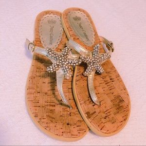 Juicy Couture gold starfish sandals 8.5